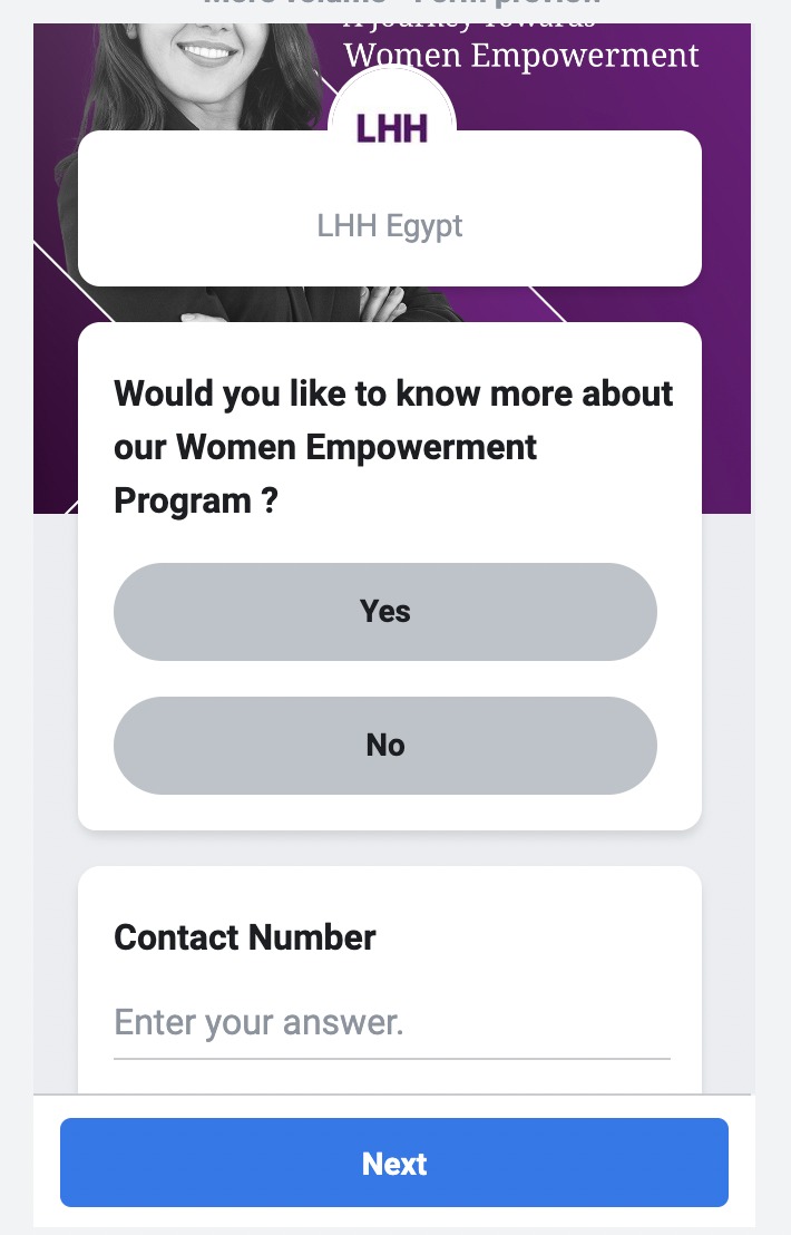 LHH Women Empowerment form